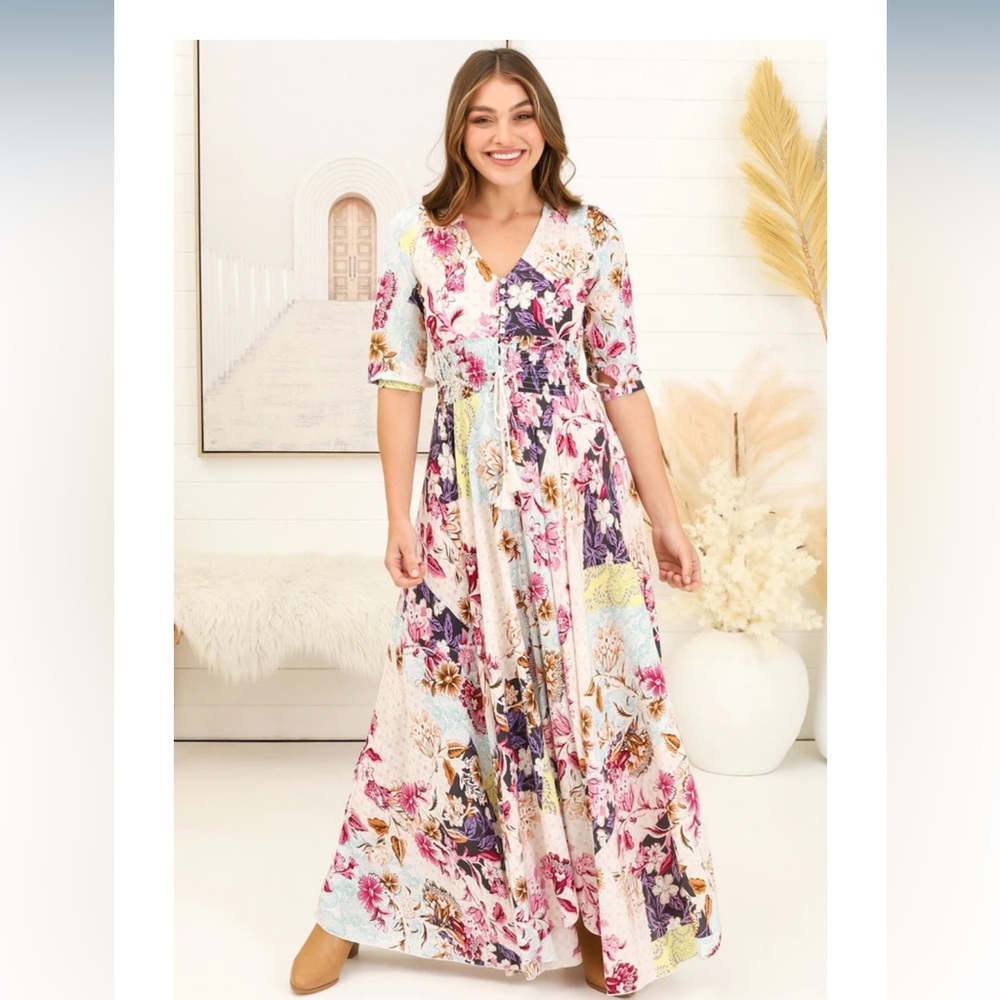 Jaase Floral Maxi Dress - Size US 8 - Size Aus/UK 12/L